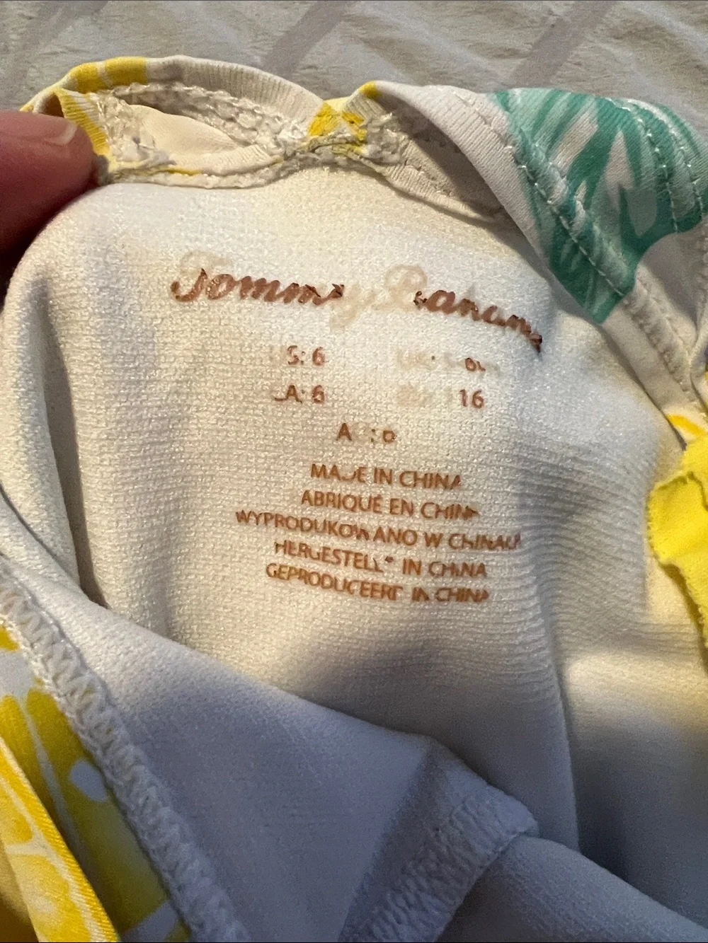 Tommy Bahama Yellow and Green Lemon-Print Girls One-Piece Swimsuit